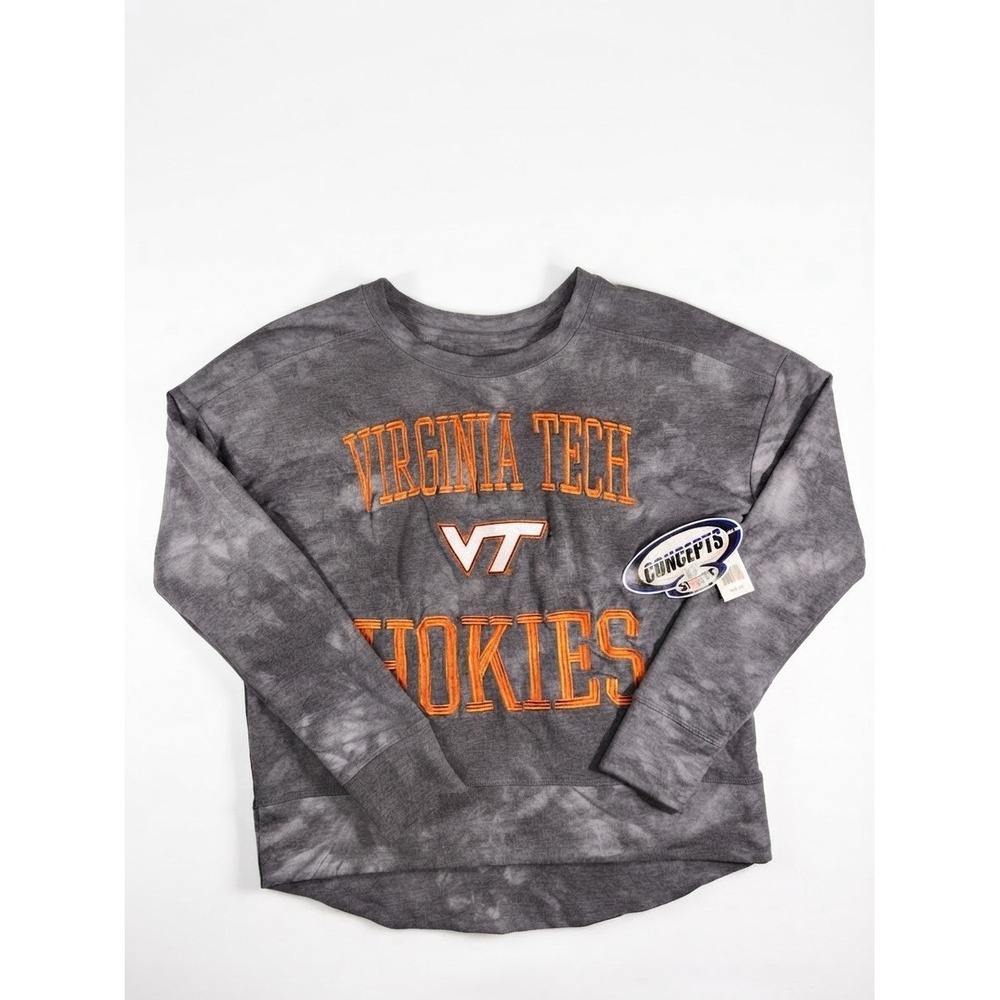 Concepts Sport Virginia Tech Hokies Sweatshirt Gray Women S NWT Cozy Collegiate